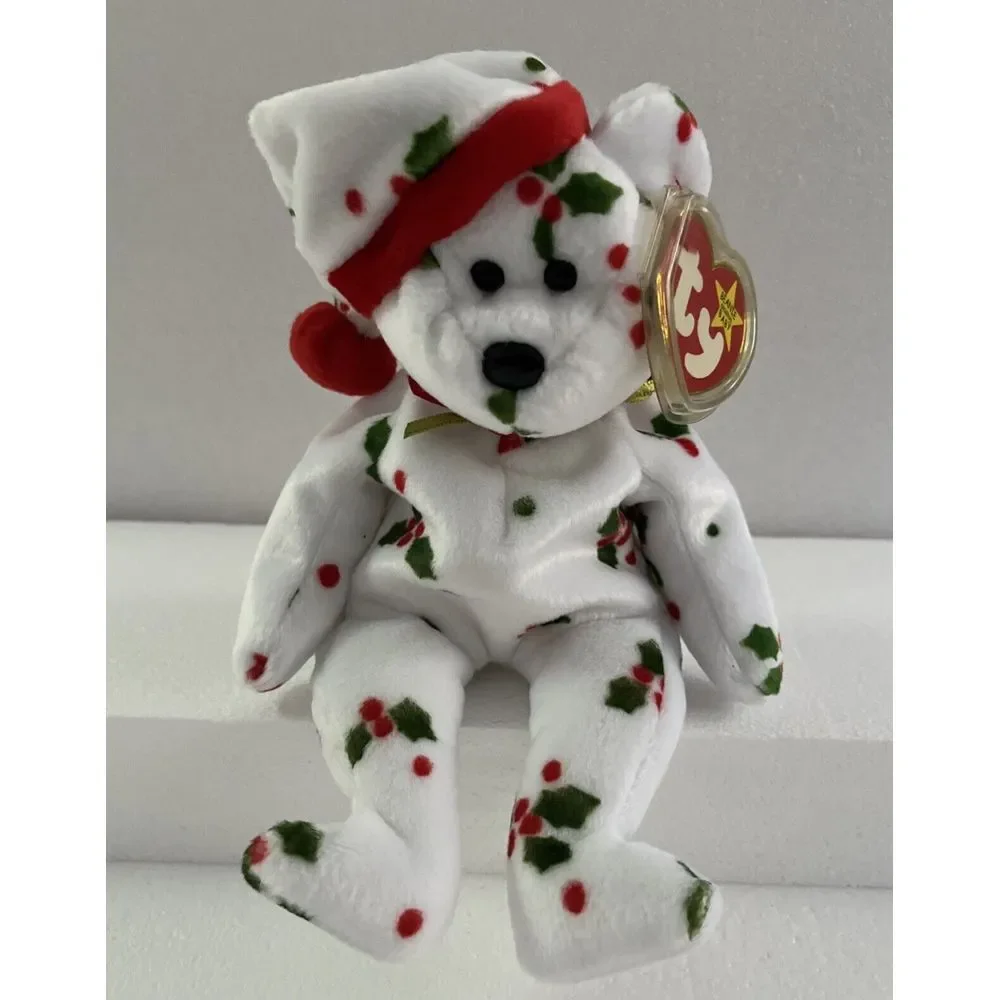 Ty Beanie Babies 1998 Holiday Teddy, 2001 Jinglepup, 2005 Jingles, Christmas Set